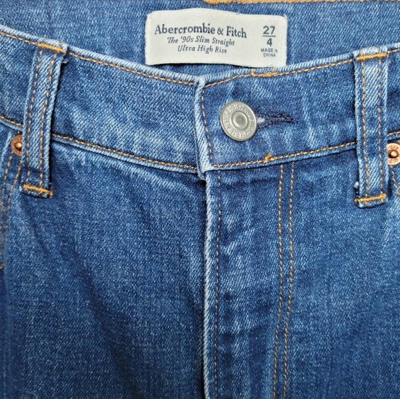 Abercrombie & Fitch The 90s Slim Straight Ultra High Rise Jeans Size 27/4 - Picture 7 of 11